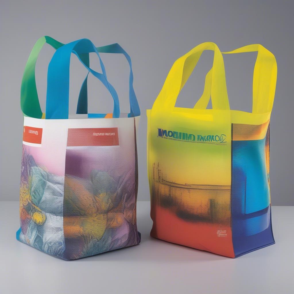 Comparison of screen printing, digital printing, and flexography on non-woven bags.