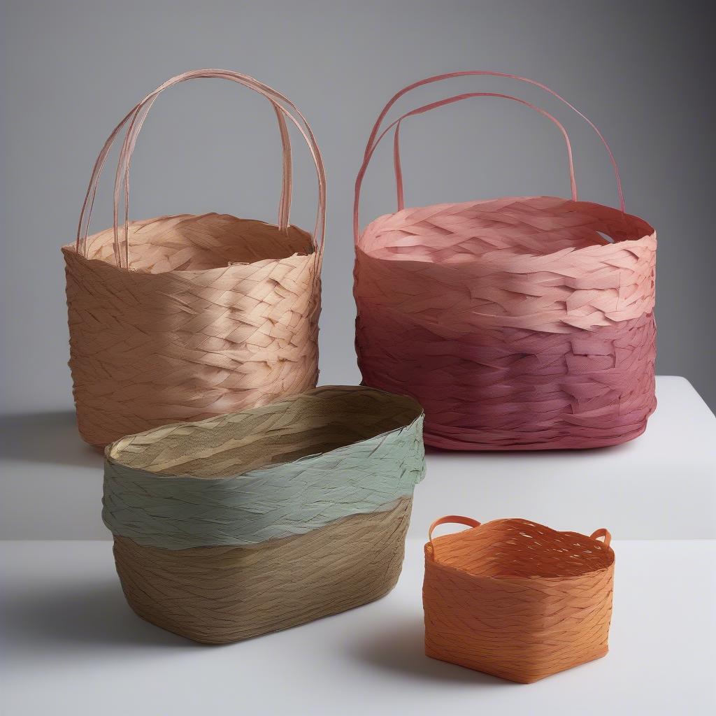 Variety of Paper Basket Shapes and Weaves