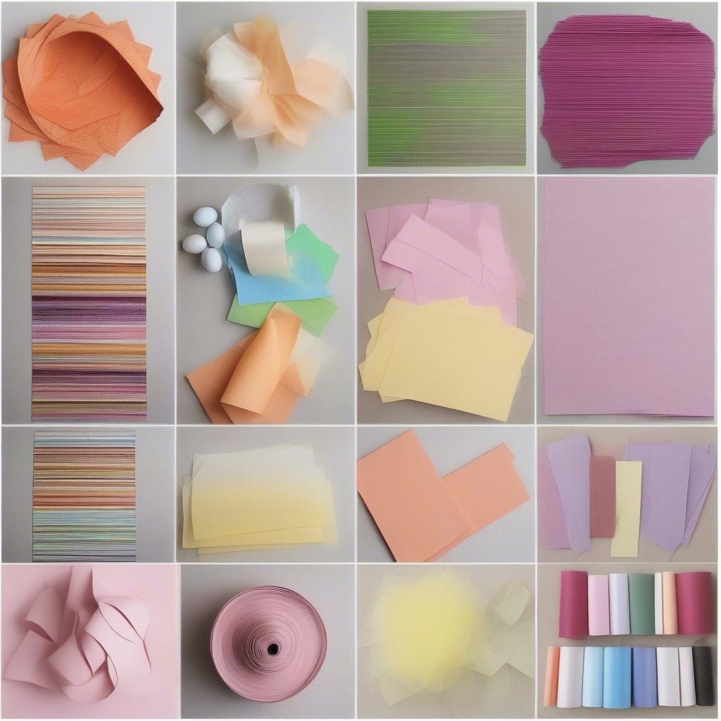 Various paper types for Easter basket weaving