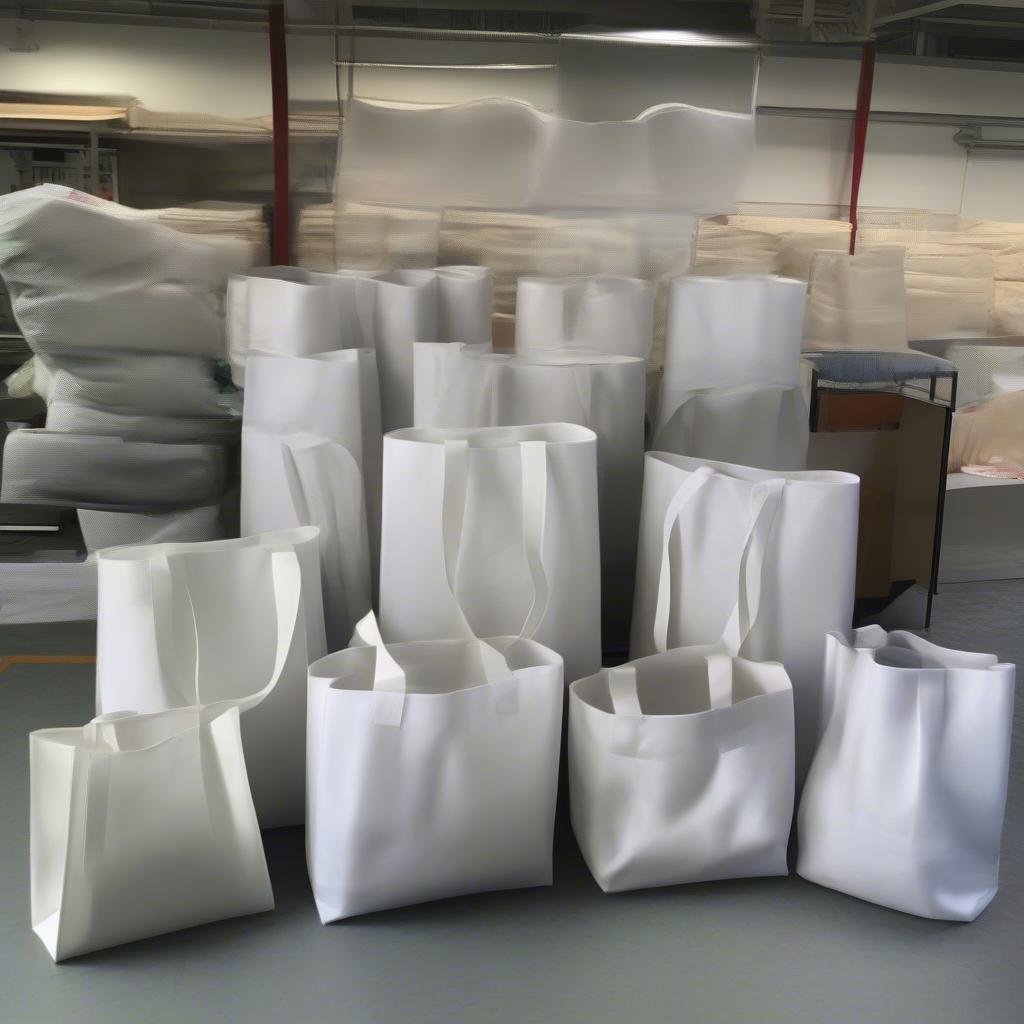 Different Sizes of Non-Woven Bags Produced by a W-Cut Machine