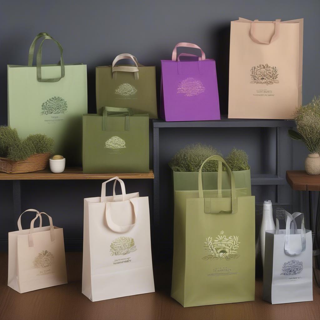 Various Sizes of Olive Crest Non Woven Shopping Bags