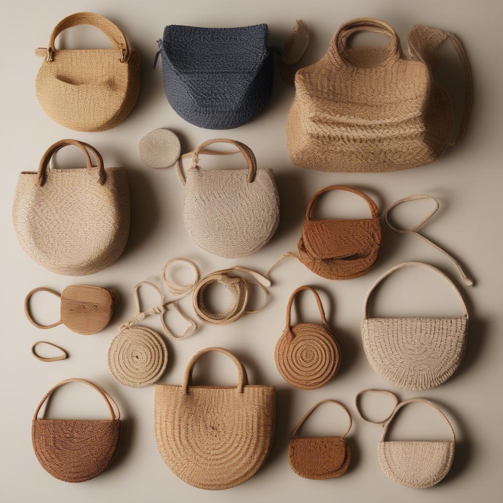 Variety of small round woven bags