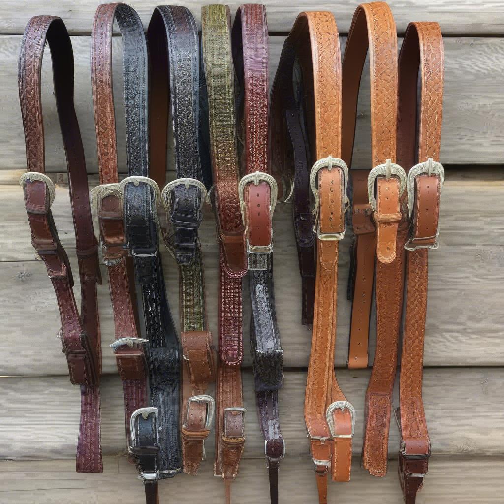 Different Styles of Billy Cook Basket Weave Headstalls