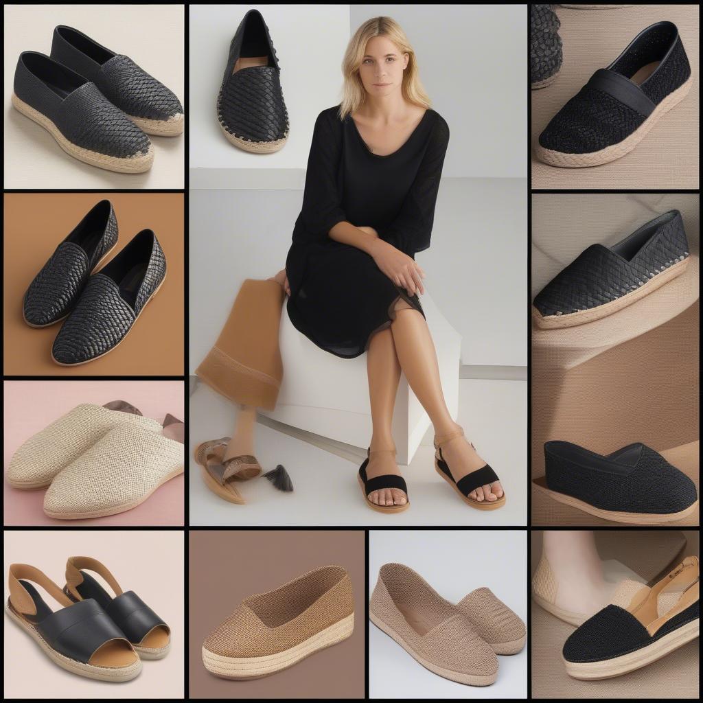 Various Styles of Black Alice Woven Basket Weave Shoes