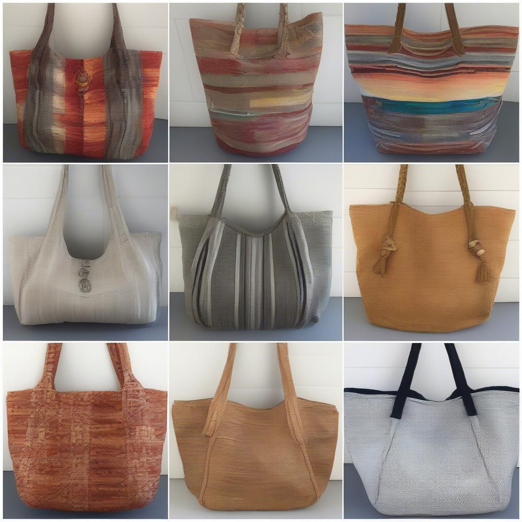 Various Styles of Woven Slouchy Tote Bags