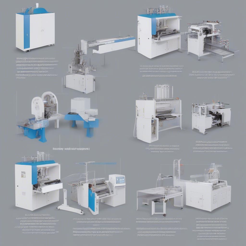 Different types of non woven bag making machines showcasing automatic, semi-automatic, and manual options.