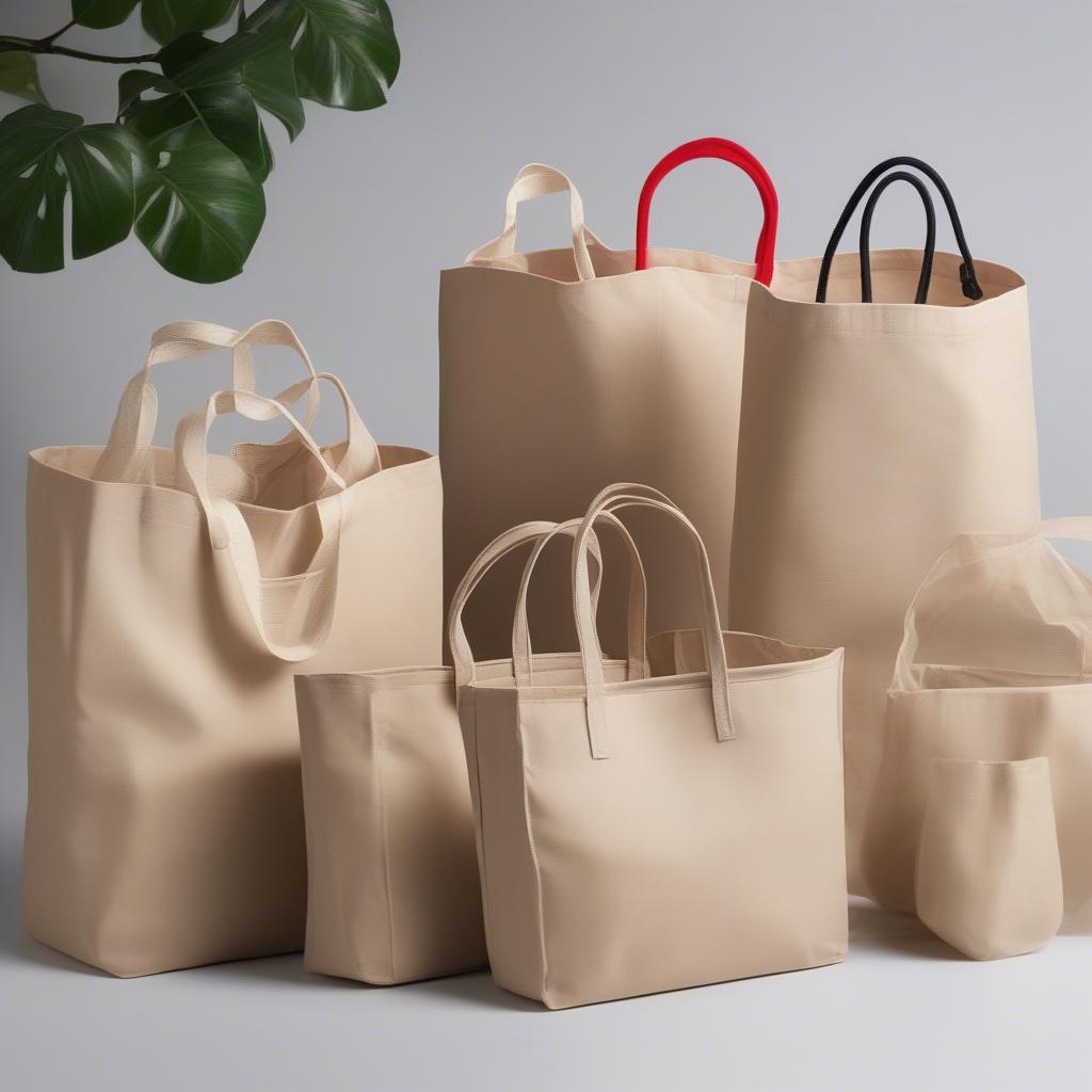 Different types of non-woven bags showcased