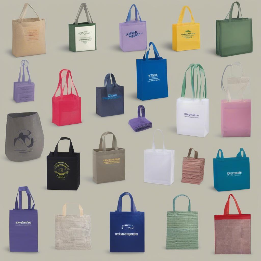 Different Types of Non-Woven Bags Displayed