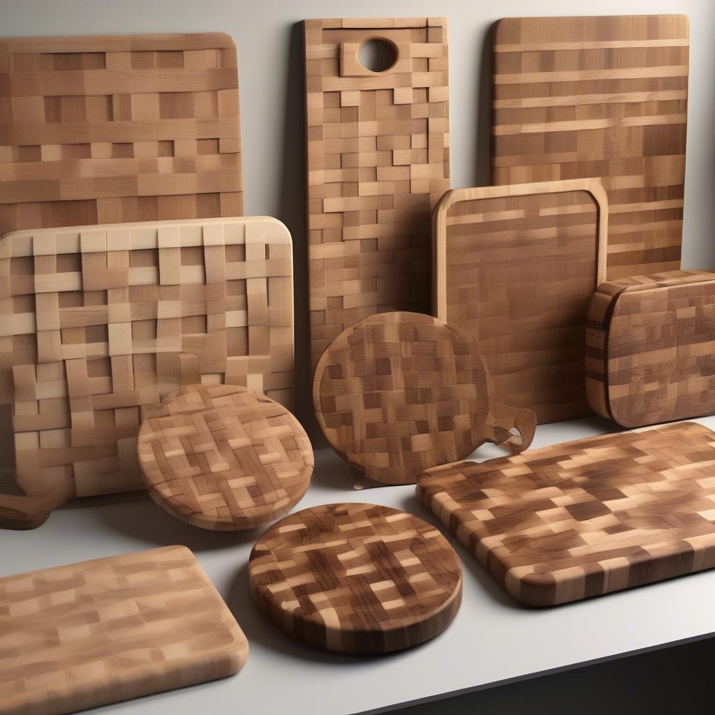 Variety of 3D Basket Weave Cutting Boards