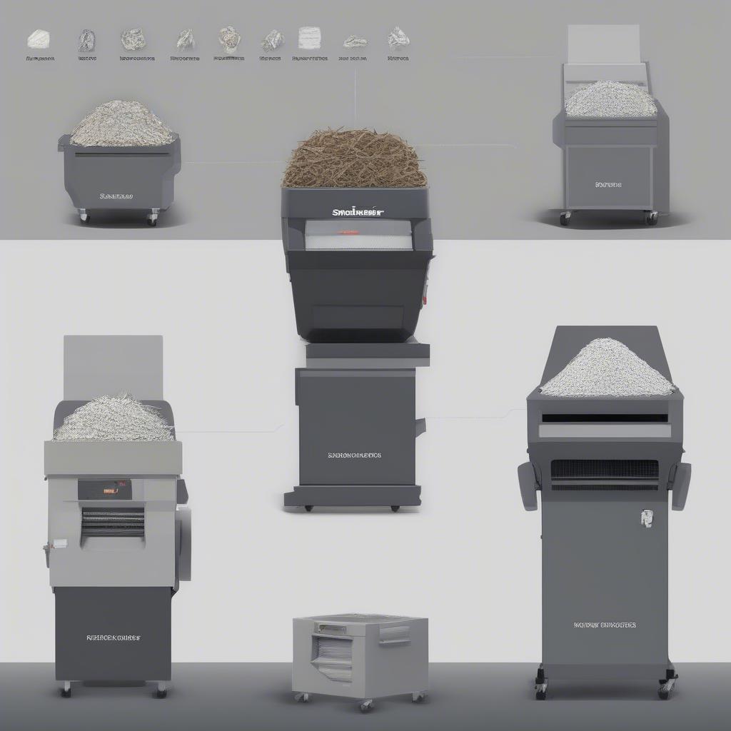 Various waste woven bag shredders displayed