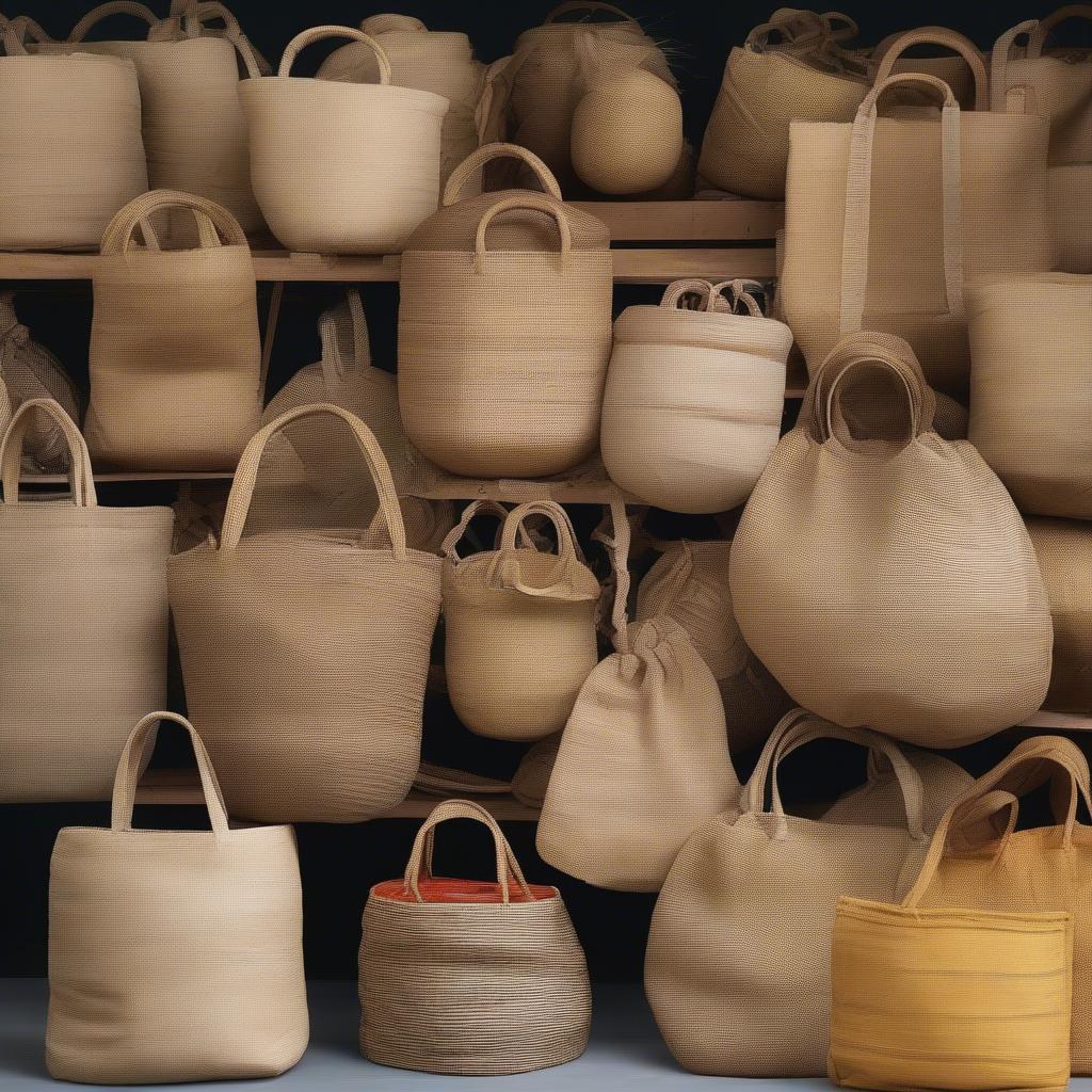 Different types of woven bags for fabric storage