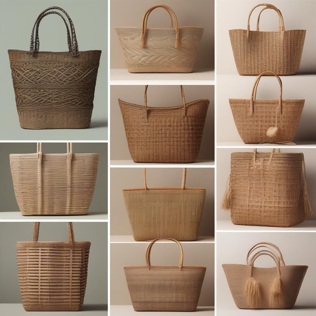 Different Weaving Patterns on Rattan and Wicker Tote Bags