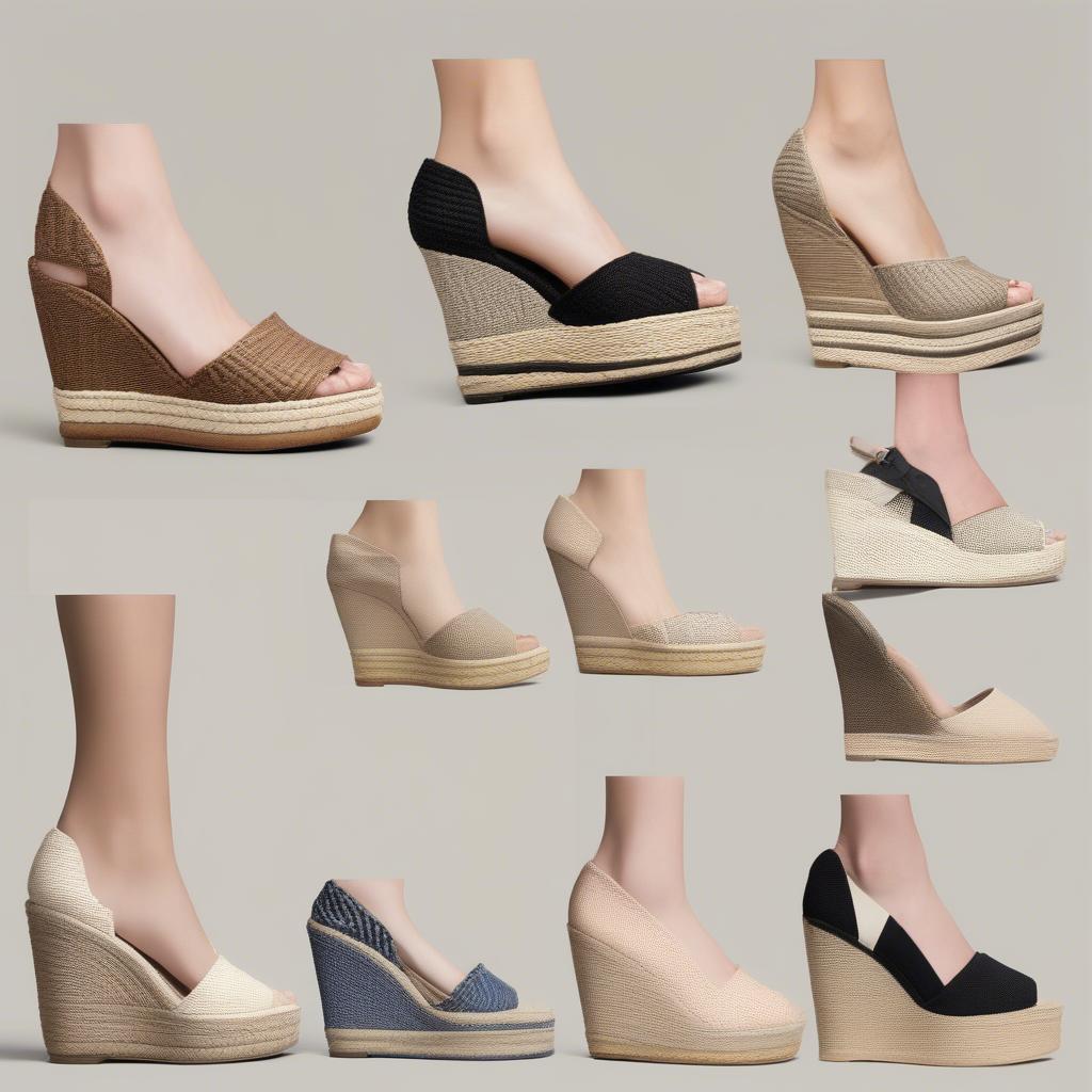 Basket-Weave Espadrilles in Different Wedge Heights