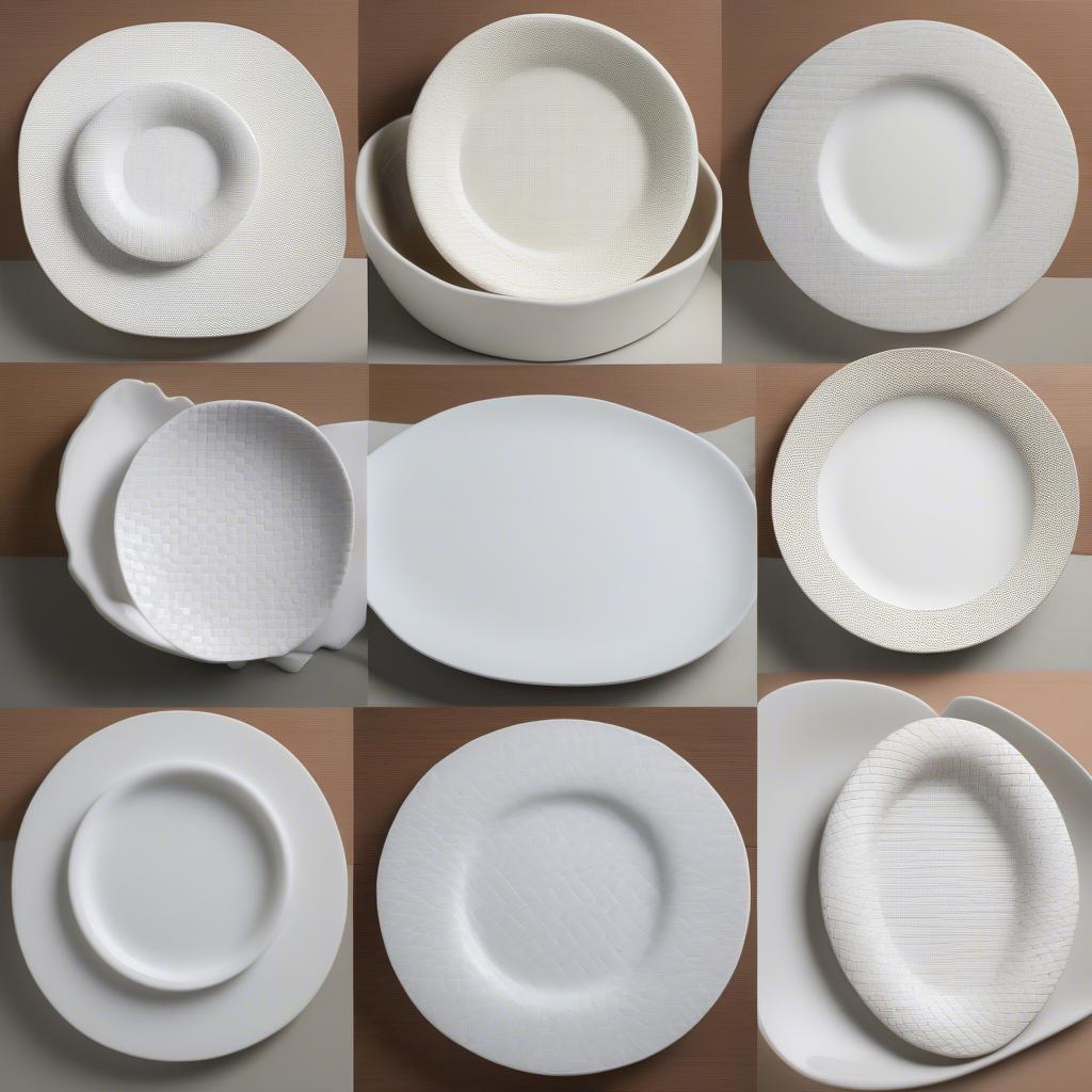 Comparison of various white basket weave plate materials