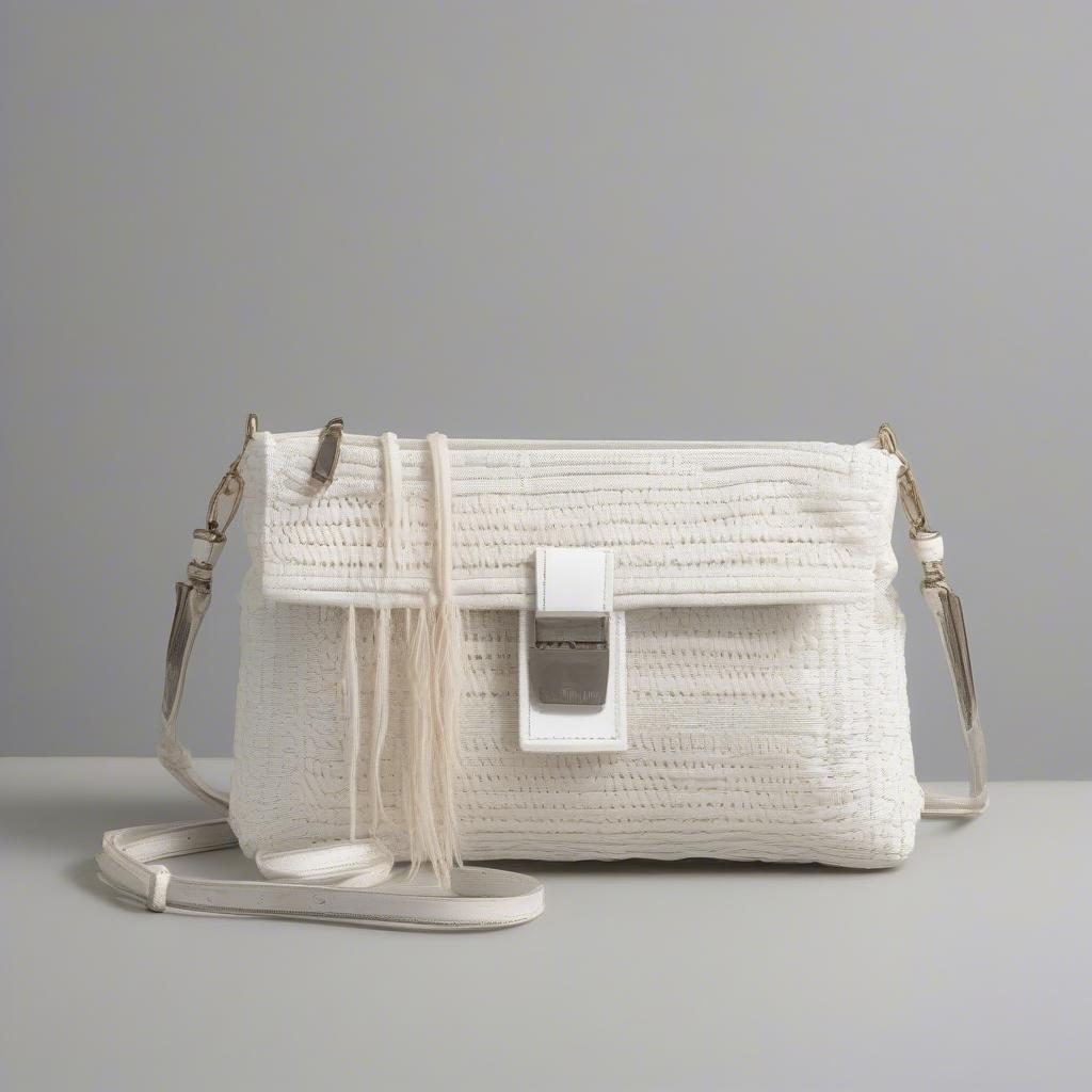 Various Styles of White Woven Crossbody Bags