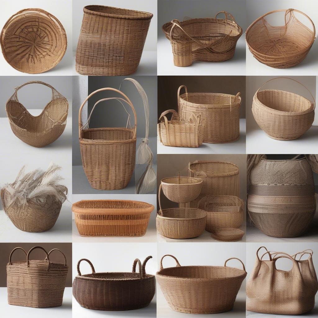 Variety of Wicker Basket Weaving Styles and Patterns