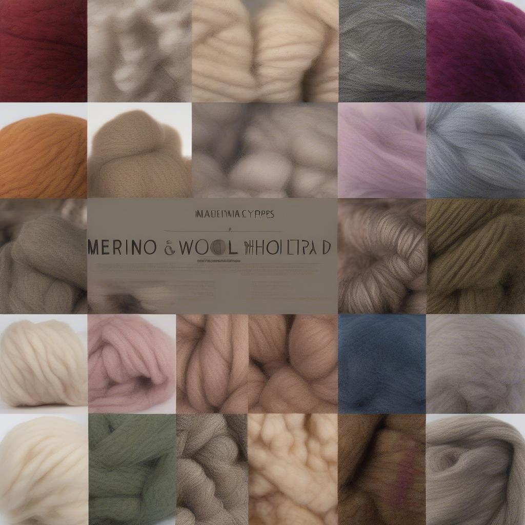 Various wool types suitable for basket weave sweaters