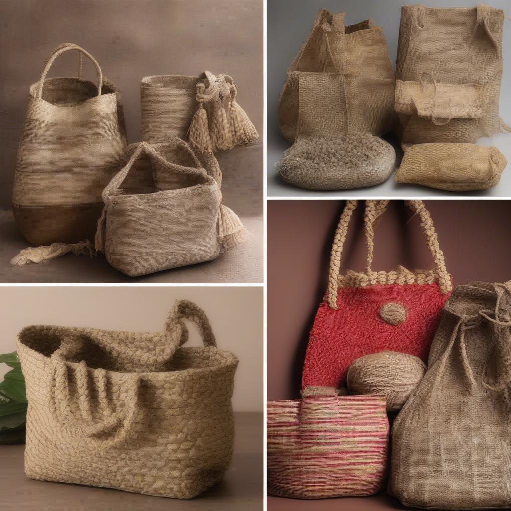 Variety of woven bags in Bangladesh