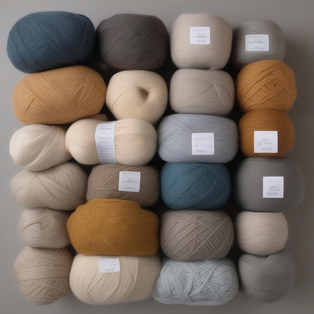 Various yarn weights used in creating basket weave blankets