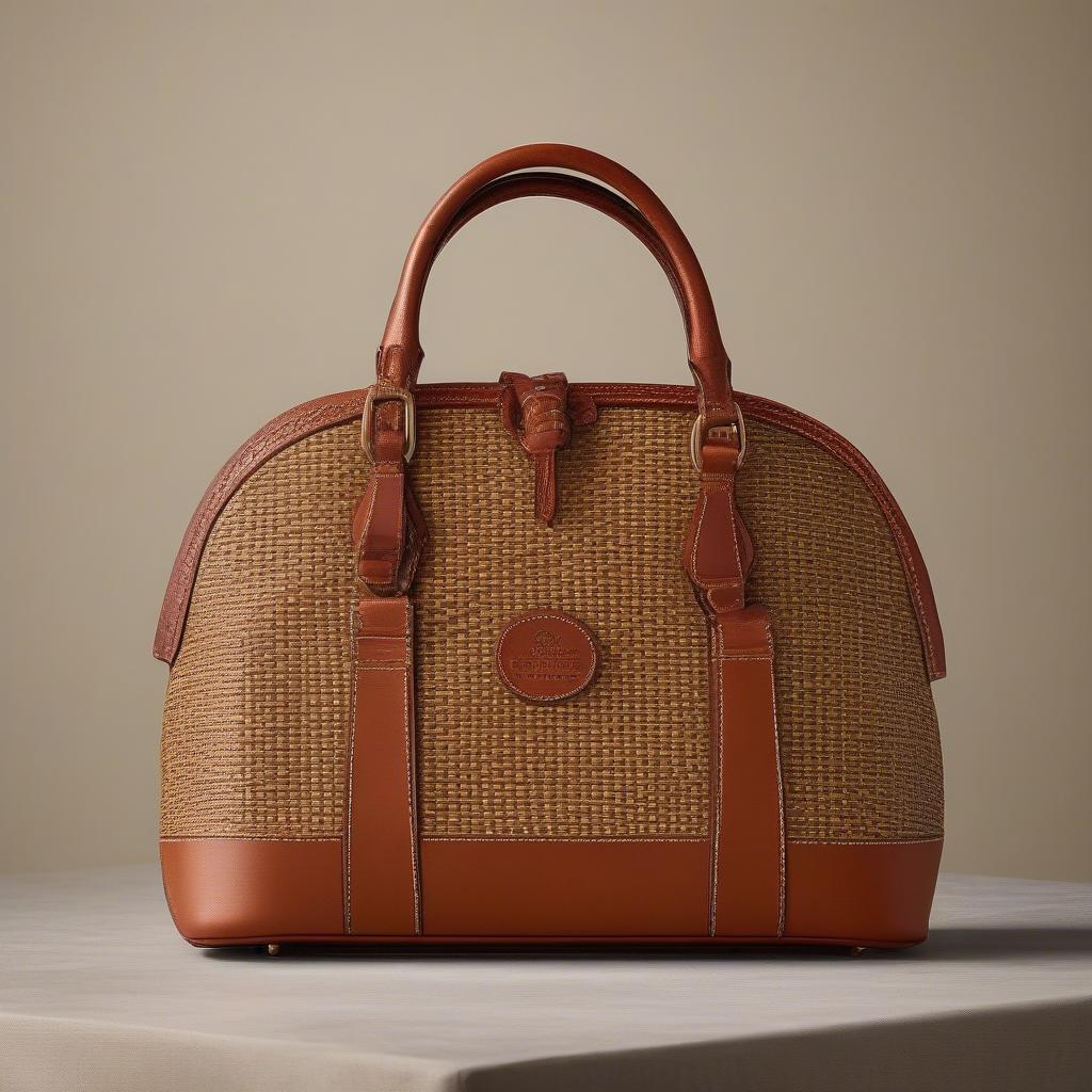 A classic Dooney & Bourke basket weave satchel