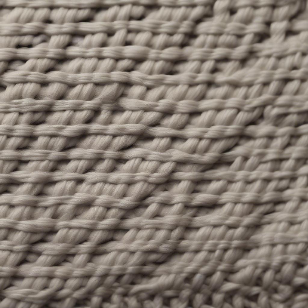 Close-up view of the double basket weave stitch