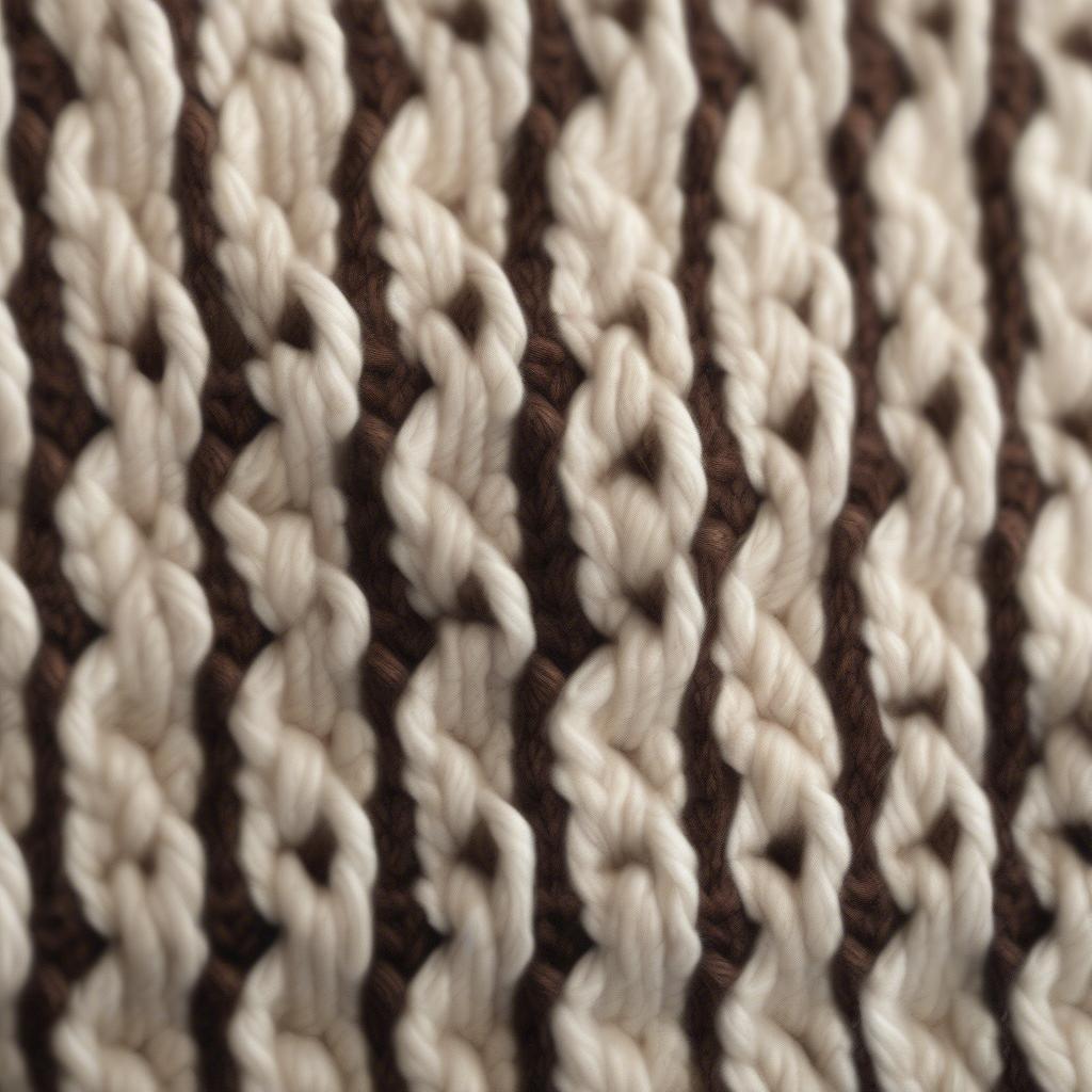 Close-up of the Double Basket Weave Stitch