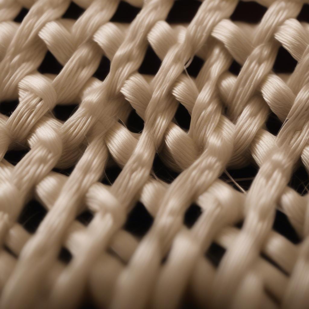 Close-up view of the double basket weave stitch, showcasing its intricate texture and pattern.