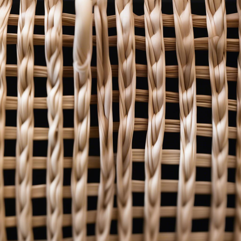 Close-up view of a double weave basket showcasing the intricate weaving pattern and the thickness of the material.