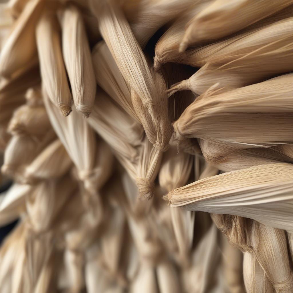 Dried Cornhusks Ready for Weaving