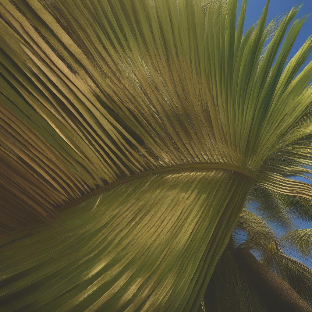 Drying Coconut Palm Leaves in Oahu