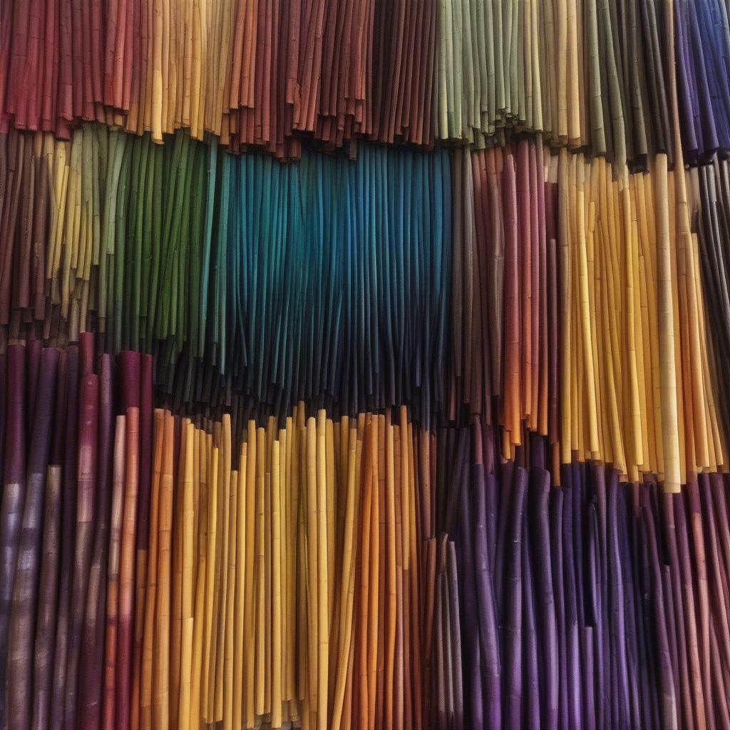 Dyed reeds in various colors for basket weaving projects