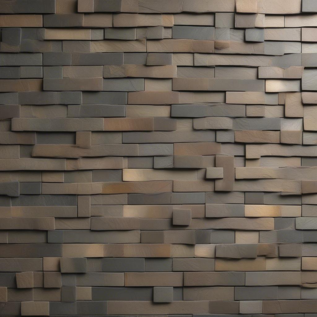 Earth Basket Weave Slate Mosaic Wall Art