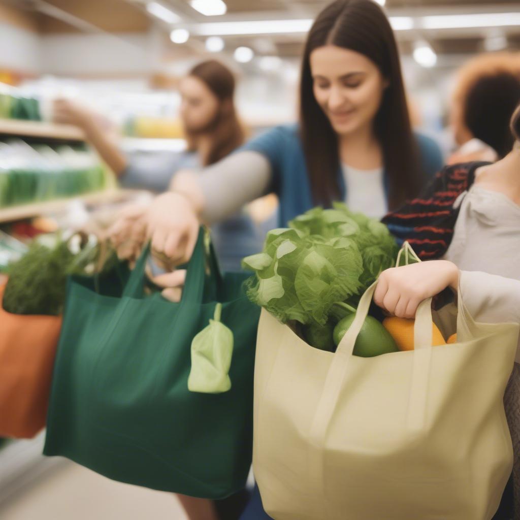 Eco-Friendly Non-Woven Bags in Use