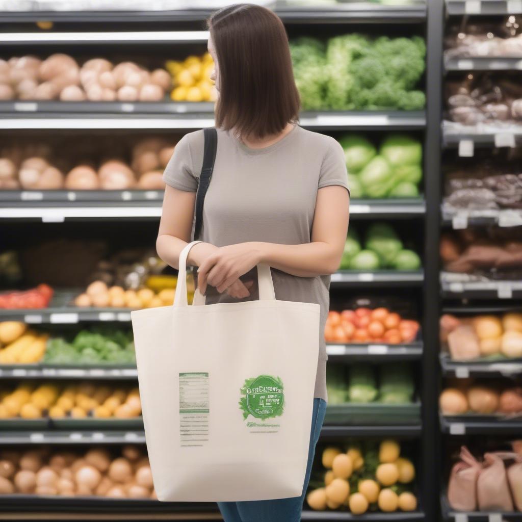 Eco-Friendly Non-Woven Tote Bag in Use