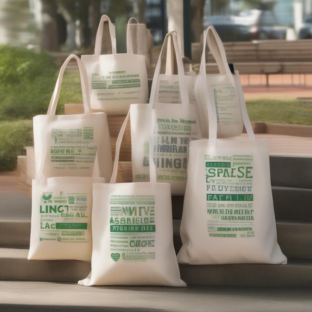 Eco-friendly quotes printed on non-woven bags