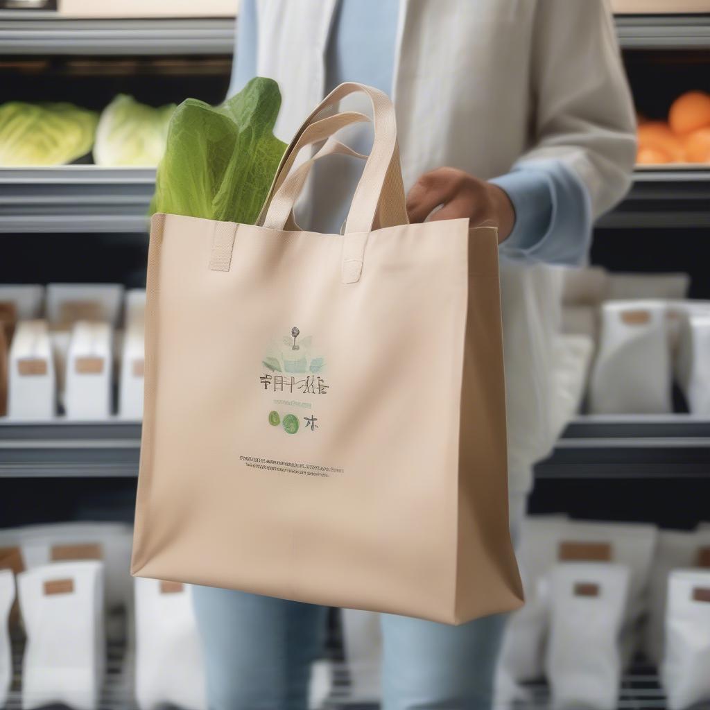 Shopping with a Non Woven Eco Bag