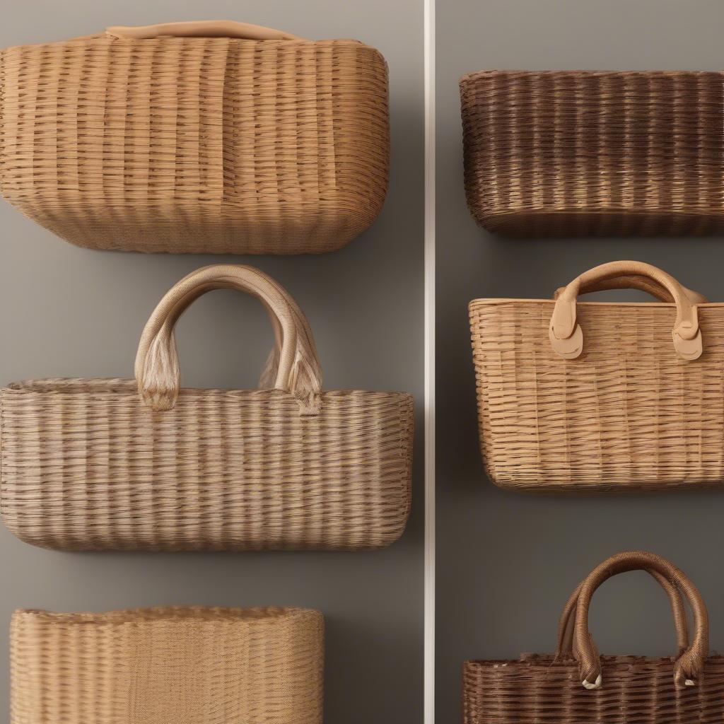 Comparison of different materials used in edit58 mini basket bags, highlighting rattan and wicker