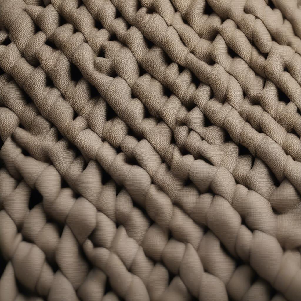 Close-up view of the Eileen Fisher basket weave coat, showcasing the intricate texture and craftsmanship