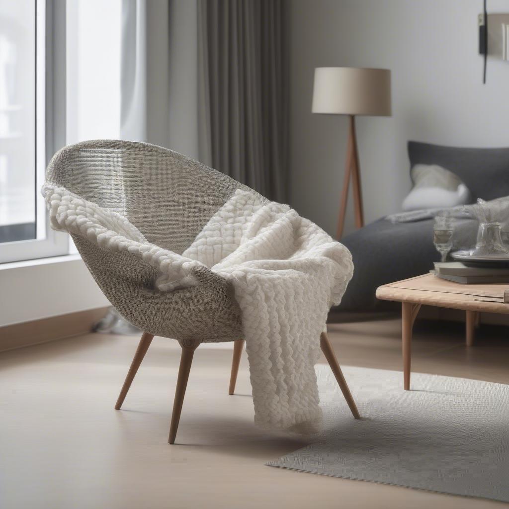 Elastic Weaved Chair in a Living Room