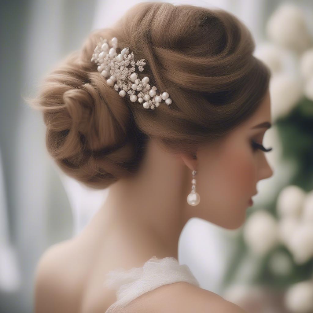 Elegant Basket Weave Bun Hairstyle for Weddings