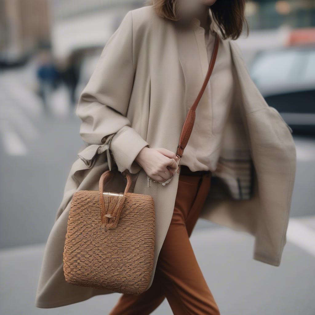 Elizabeth and James Woven Bag Street Style Inspiration