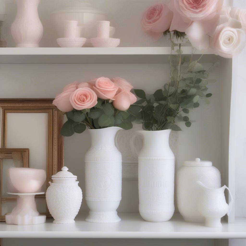 Displaying an Embossed Rose Milk Glass Collection