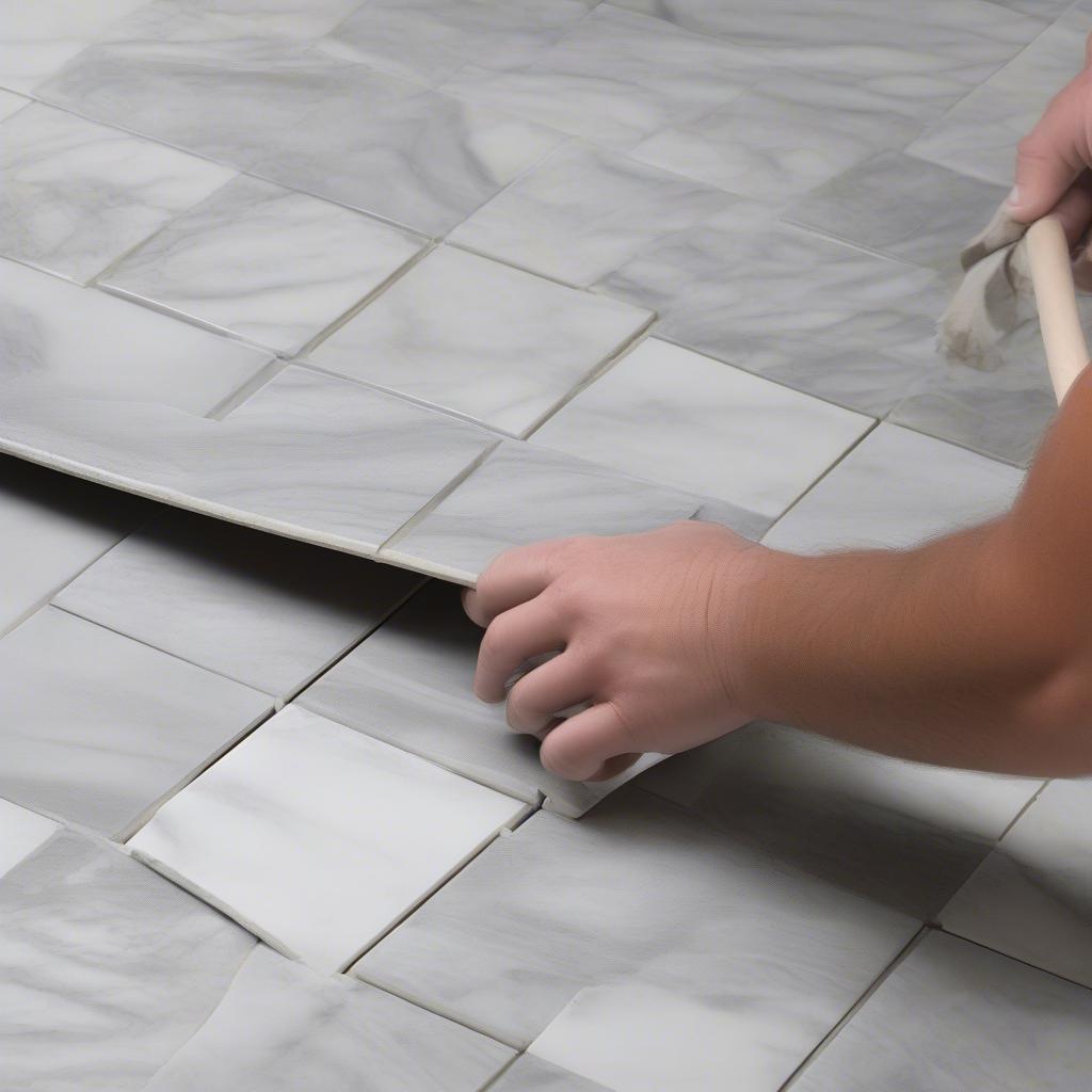 Emser Marble Basket Weave Tile Installation Process