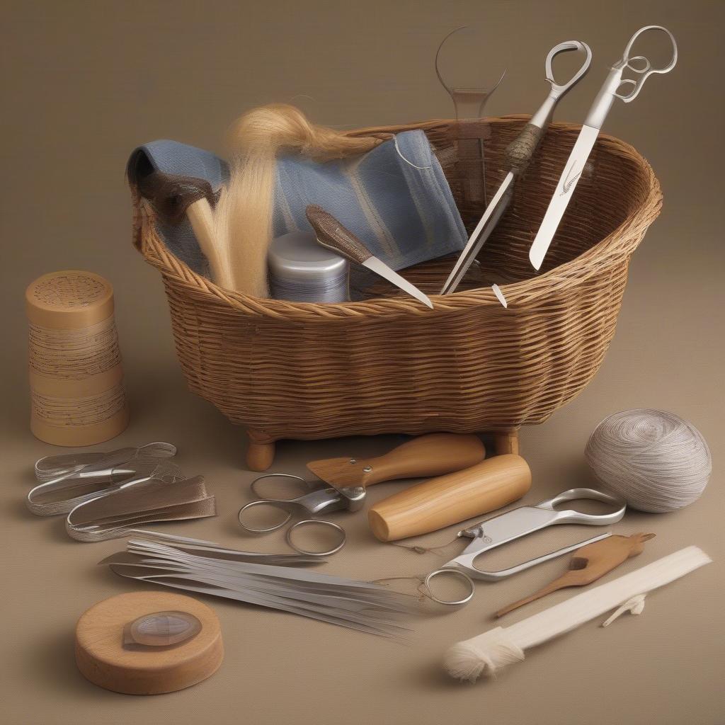 Basic tools needed for basket weaving