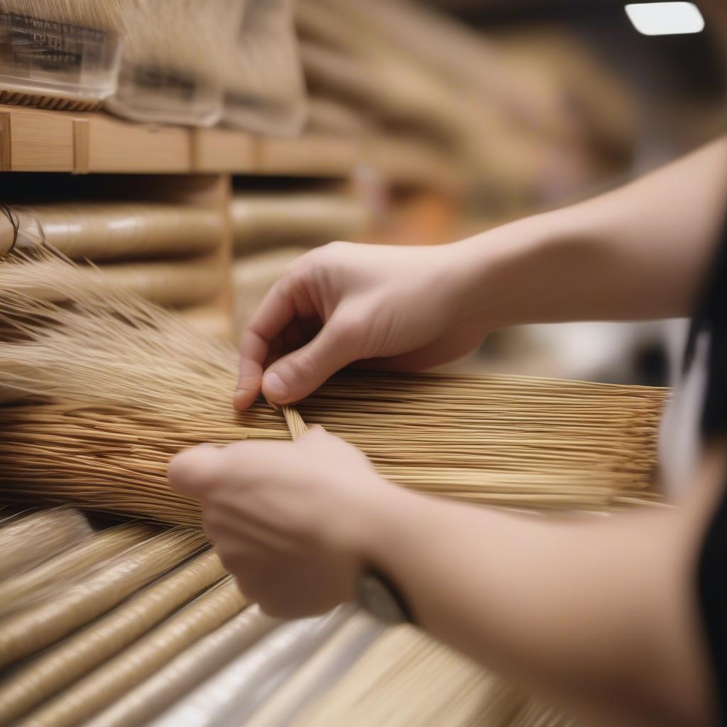 Examining Reed in a Craft Store