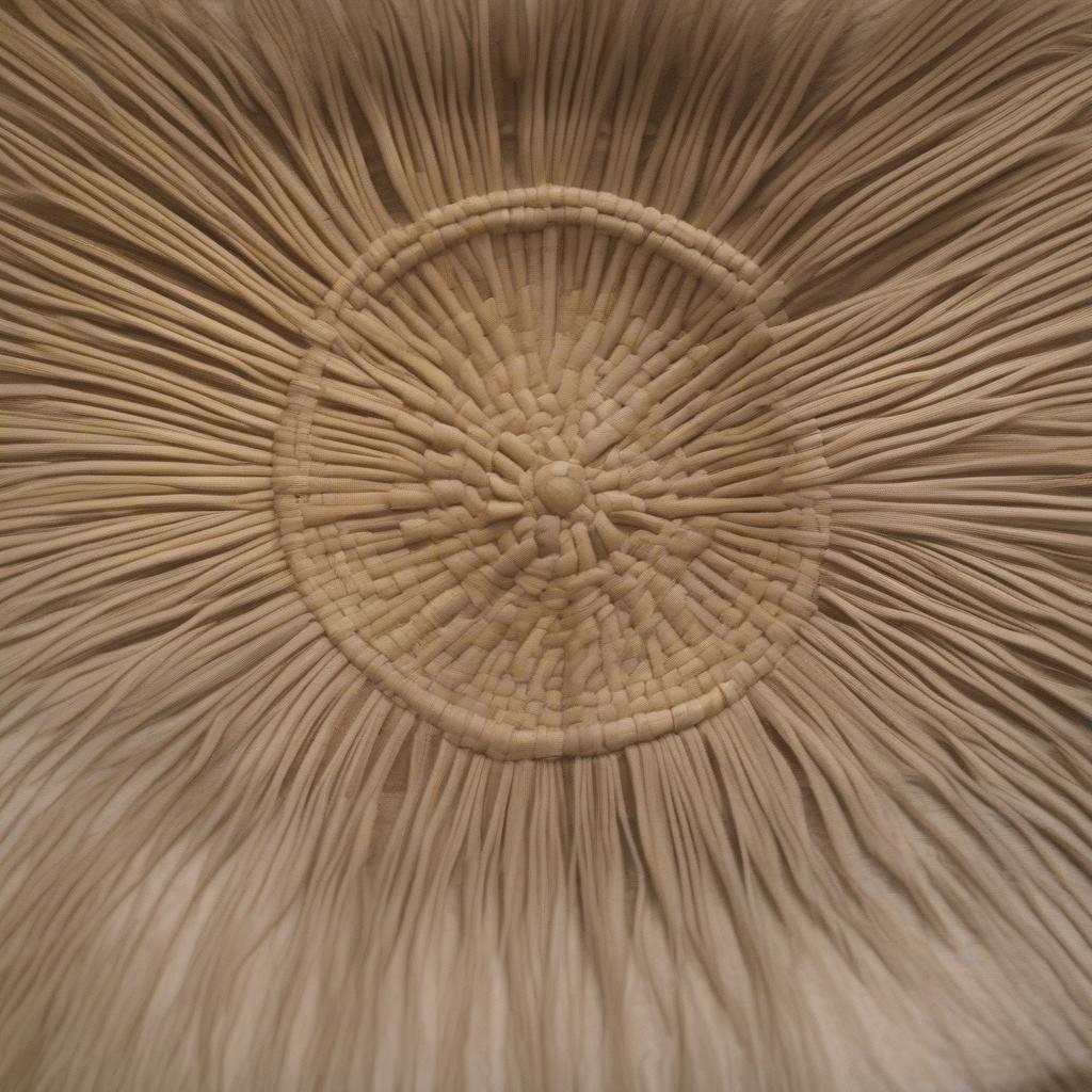 Weaving the brim of a palm frond hat