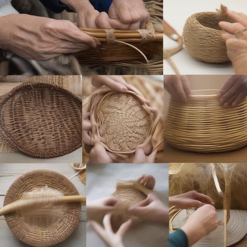 Exploring different basket weaving techniques like coiling, twining, and plaiting.