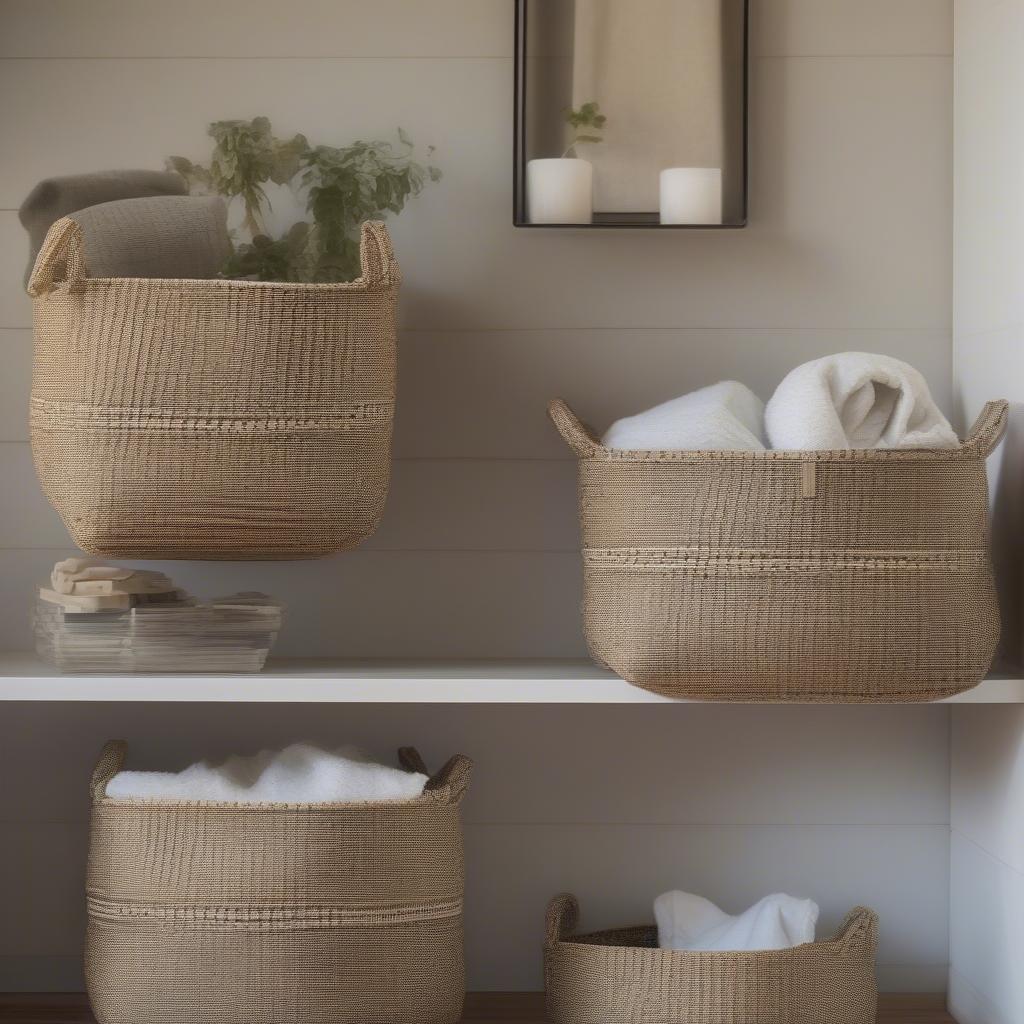 Fabric Weave Baskets in Different Rooms