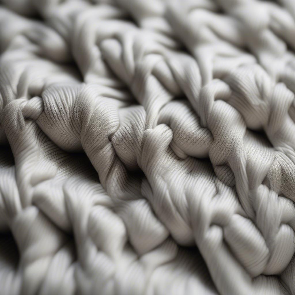 Close-up view of a fake basket weave pillow showing the textured fabric and stitching detail