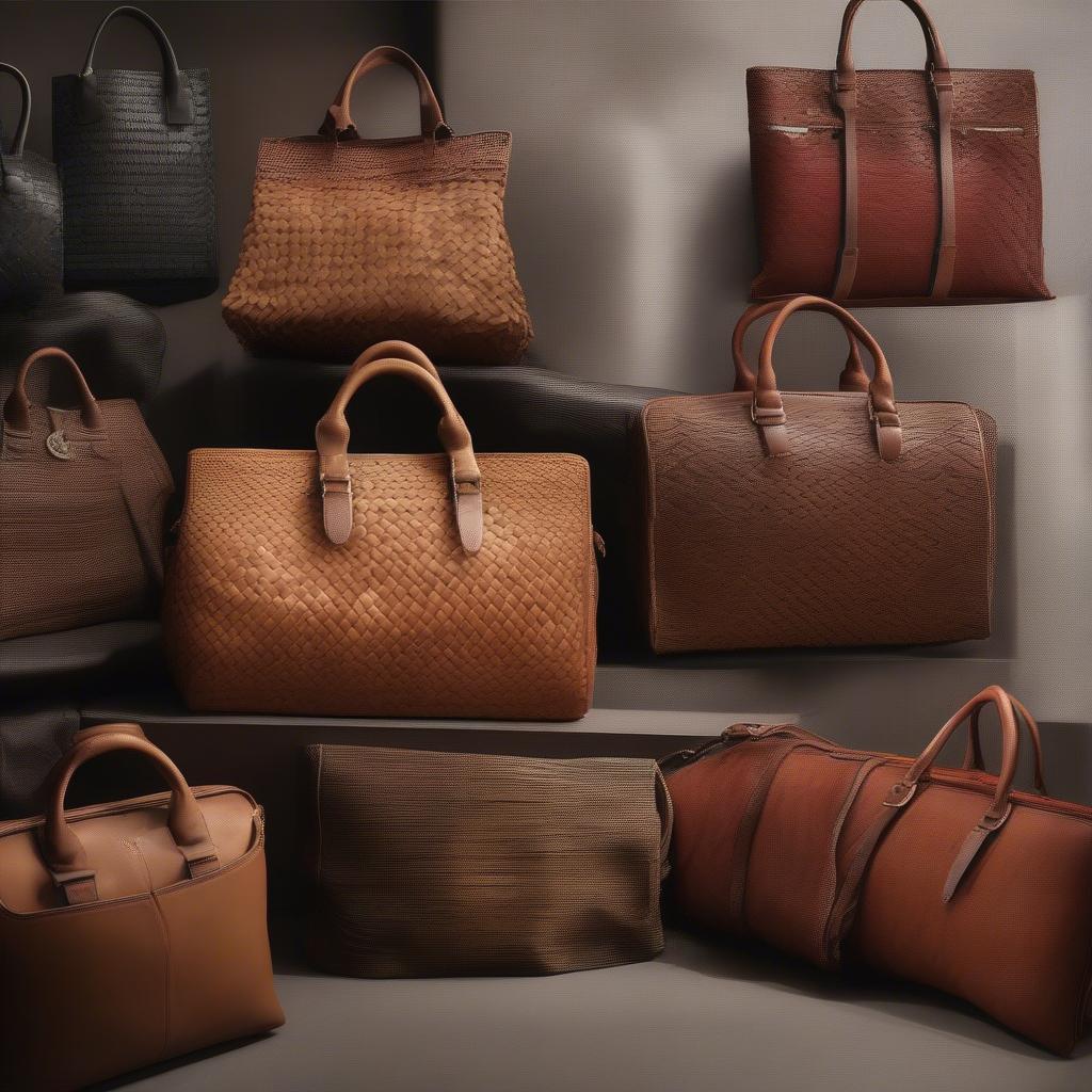 Falorni woven leather bags showcasing Italian craftsmanship